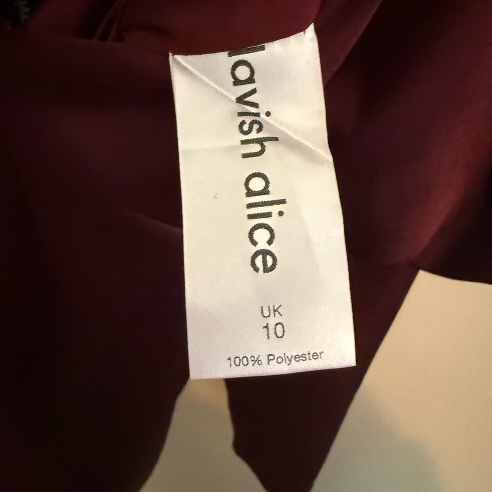Lavish Alice Burgundy One-Shoulder Dress - Picture 7 of 7